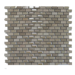 GL Stone Tile - Polished Marble With Glossy Porcelain Inserts Mosaic Tile - Mosaic Tile