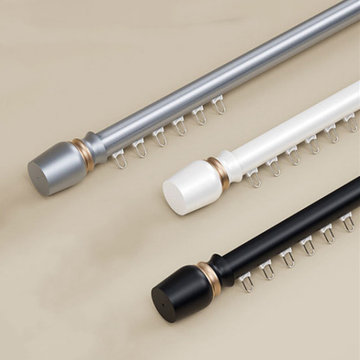 CHT02 Sonder White Black Grey Curtain Rods With Rail Gliders