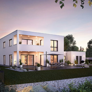 Bauhaus Ixeo Gartenseite Abend