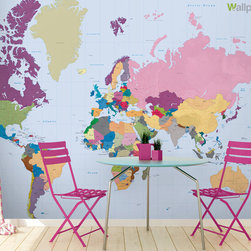Colourful Rainbow World Map Wallpaper - Wallpaper