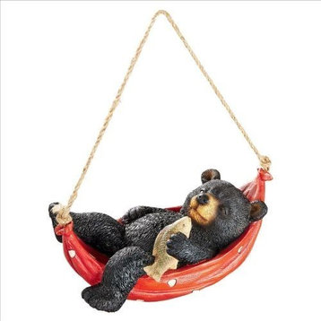 Summer Snooze Hanging Black Bear Statue