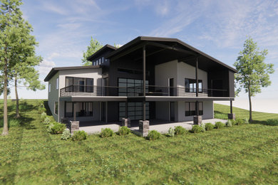 Example of a minimalist exterior home design in Denver