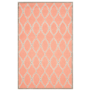 Safavieh Cambridge Collection CAM352 Rug, Coral/Ivory, 6'x9'