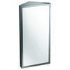Polished Stainless Steel Corner Medicine Cabinet with Mirror Door
