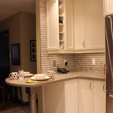 Small Kitchen, White Transitional Style Milton ON, Kitchen