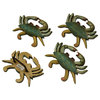 Blue Crab Carved Wood Napkin Rings Set of 4 Kitchen Dining Room Table Setting