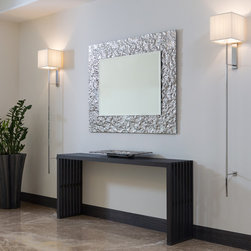 Rectangular Mirror Luna in Relief Glass Frame - Wall Mirrors