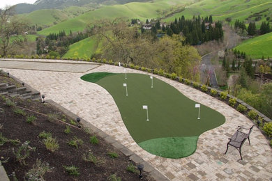 This is an example of an outdoor basketball/tennis/multi-game court in San Francisco.