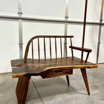 One-of-a-kind Claro Walnut Valet Bench | Commissioned