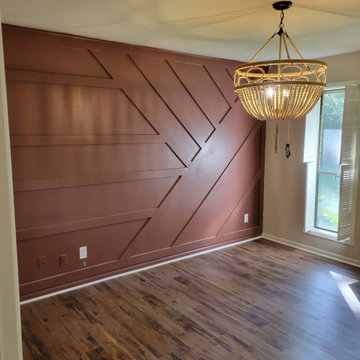 Terracotta Geometric Board & Batten Accent Wall