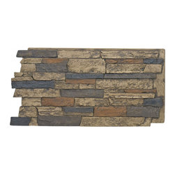 141-BRIGHTON FAUX WIDE STACKED STONE WALL PANELS - 24"H - Wall Panels