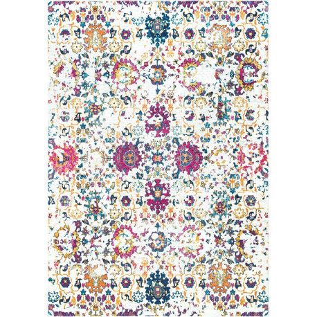 Nuloom Traditional Vintage Fleur-De-Lis Damask Vineyard Rug, Multicolor 9'x12'