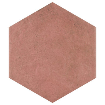 Heritage Hex Porcelain Floor and Wall Tile, Wine