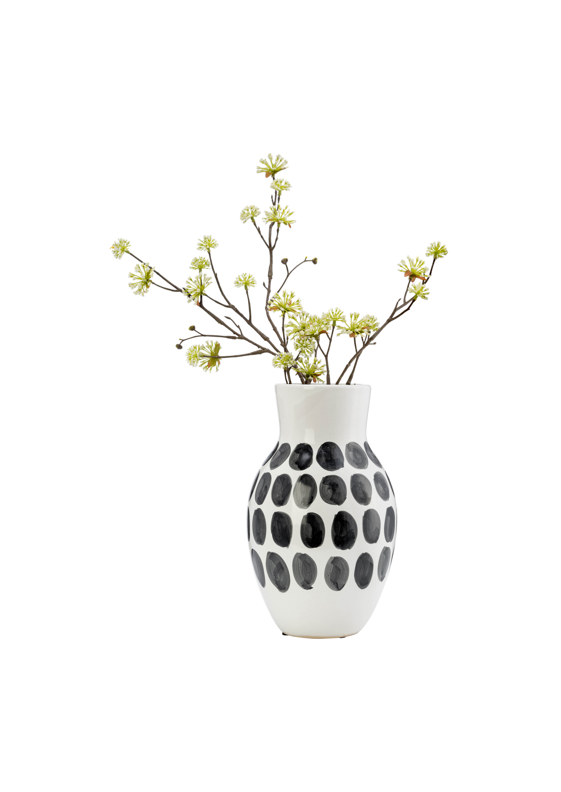 Black Dot Heart Large Vase