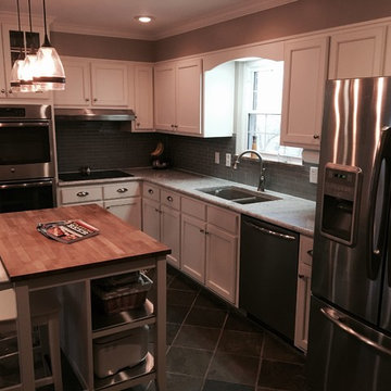 Kitchen Remodel Done With Cabinet Refacing and New Granite Countertop