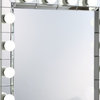 Benzara BM274654 Lighted Wall Mirror, 12 Bulb Sockets, Mirrored Frame, Silver