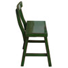 Distressed Grass Green Short Chair Wood Stool with Back Hcs1231