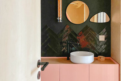 Inspiration pour une salle de bain craftsman.