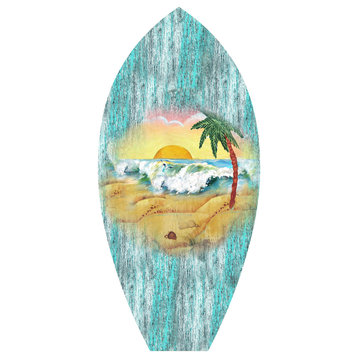 Surfboard Scenic Wooden Ornament