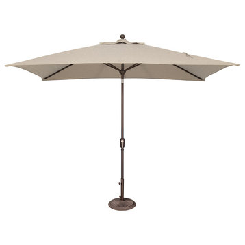 Catalina 6'x10' Push Button Umbrella, Antique Beige, Sunbrella Fabric