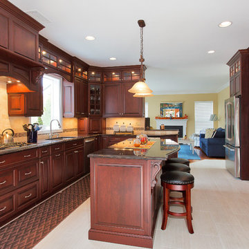 Dark Cherry Kitchen by Design Line Kitchens