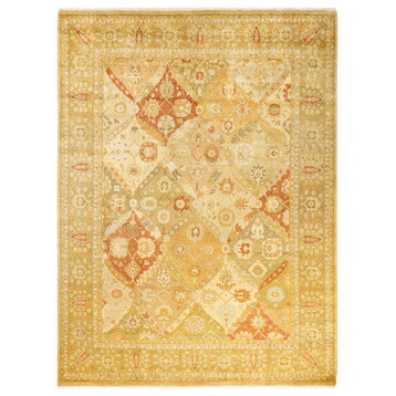 Eclectic, One-of-a-Kind Hand-Knotted Area Rug Yellow, 8'0"x10'7"