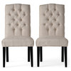 GDF Studio Clark Soft Fabric Dining Chairs, Set of 2, Ivory