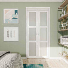 Bifold Closet Doors Glass with Installation Hardware Kit