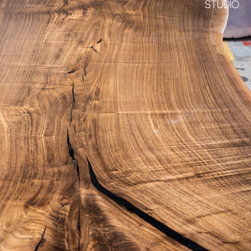Single Slab Black Walnut Live Edge Dining Table - Dining Tables