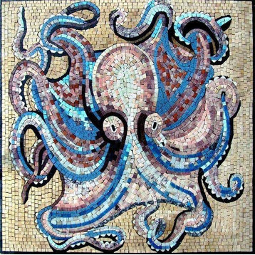 Octopus Marble Mosaic, 31"x31"