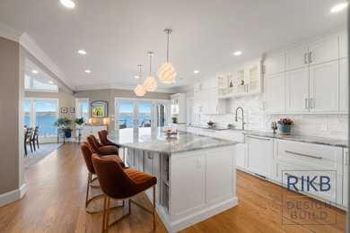 This is an example of a beach style kitchen in Providence.