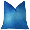 Electric Azure Blue Handmade Luxury Pillow, 20"x20"