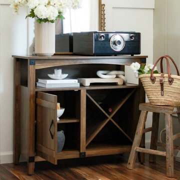 Modern Kitchen Oak Cabinets | Vintage Coffee Station Wine Bar Cabinet