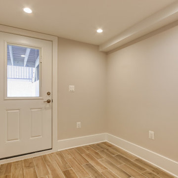 Basement remodeled with bedroom space and extra closet space in Vienna