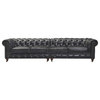 Century Chesterfield Sofa Slate Leather 118"