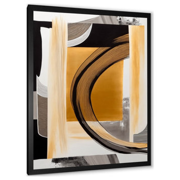 Glam Art Deco Abstract III Framed Print, 30x40, Black