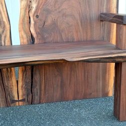 Live Edge Walnut High Backed Bench - Indoor Benches