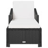 vidaXL Patio Lounge Chair Sunbed Sunlounger with Cushion Black Poly Rattan