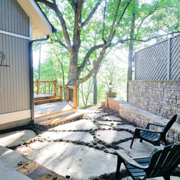 Large stone patio