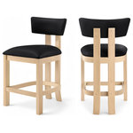 Meridian Furniture - Lavrin Upholstered Counter Stool, Black, Vegan Leather, Natural, Set of 2 - Indulge in the allure of the Black Lavrin Counter Stool by Meridian Furniture. Its captivating design and luxurious Black elevate any space with effortless elegance. Crafted with precision and durability in mind, this stunning piece becomes the focal point of gatherings, fostering moments of connection and warmth. Embrace sophistication and style with the Lavrin Counter Stool, a testament to exquisite taste and timeless beauty.