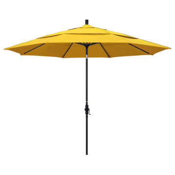 11' Aluminum Umbrella Collar Tilt Matted Black, Lemon