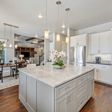 Modern White Countertop Kitchen With Dining, Modern House, Remodeling Ideas
