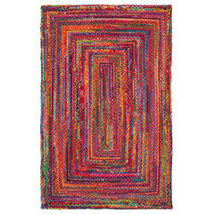 Blue Ridge Rectangle Wool Braided Rug, 7' x 9' - Moss Multi