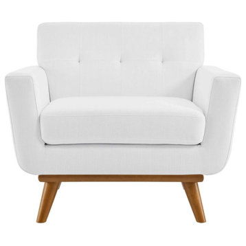 Maeve White Upholstered Fabric Armchair