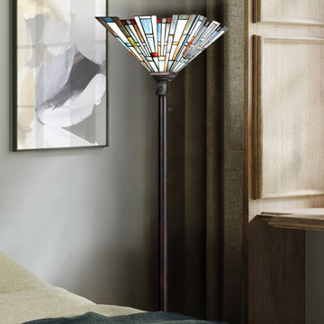 Luxury Posh Tiffany Floor Lamp, Valiant Bronze, UQL7172
