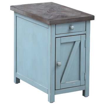 Bar Harbor Blue 1 Drawer 1 Door Chairside Cabinet