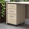 Studio C 3 Drawer Mobile File Cabinet in Natural Elm - Engineered Wood