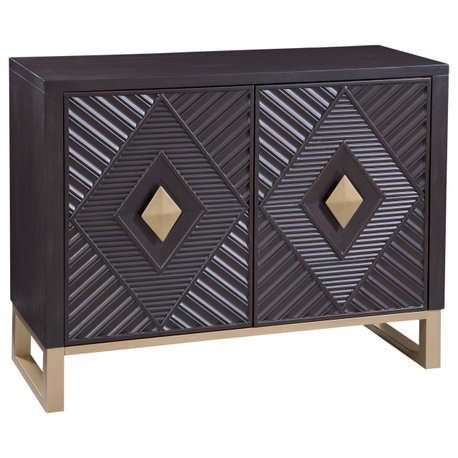 Allamar Boho Bar Cabinet - Brown/Gold