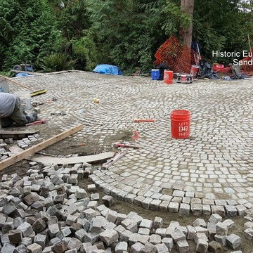 Antique reclaimed cobblestone "Mosaic" Sandstone, small cubes