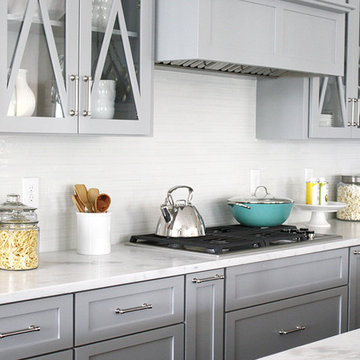 White Moura Marble Kitchen